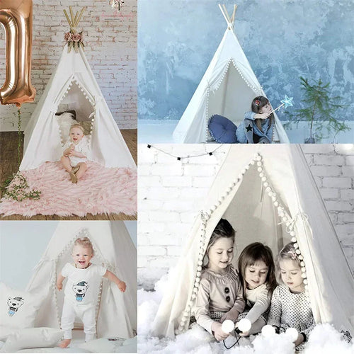 1.35M Kids Tent Play House Wigwam for Children Portable Child Tipi Tents Teepee Toddler Ball Pit Girl Castle Play Room Teepee