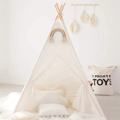 1.35M Kids Tent Play House Wigwam for Children Portable Child Tipi Tents Teepee Toddler Ball Pit Girl Castle Play Room Teepee