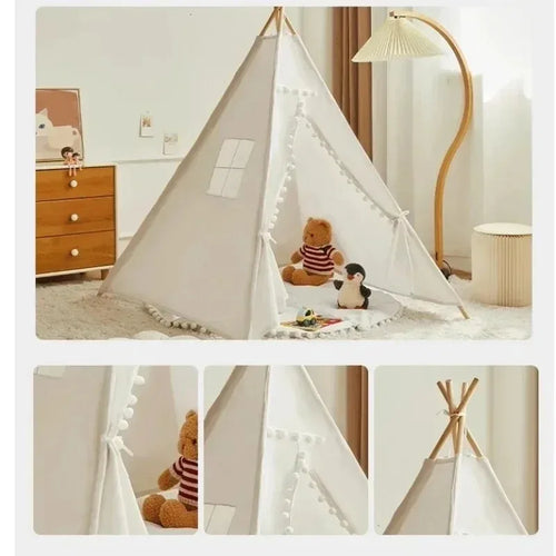 1.35M Kids Tent Play House Wigwam for Children Portable Child Tipi Tents Teepee Toddler Ball Pit Girl Castle Play Room Teepee