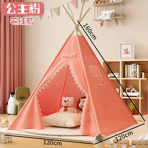 1.35M Kids Tent Play House Wigwam for Children Portable Child Tipi Tents Teepee Toddler Ball Pit Girl Castle Play Room Teepee