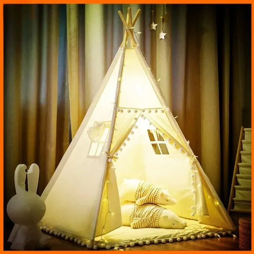 1.35M Kids Tent Play House Wigwam for Children Portable Child Tipi Tents Teepee Toddler Ball Pit Girl Castle Play Room Teepee